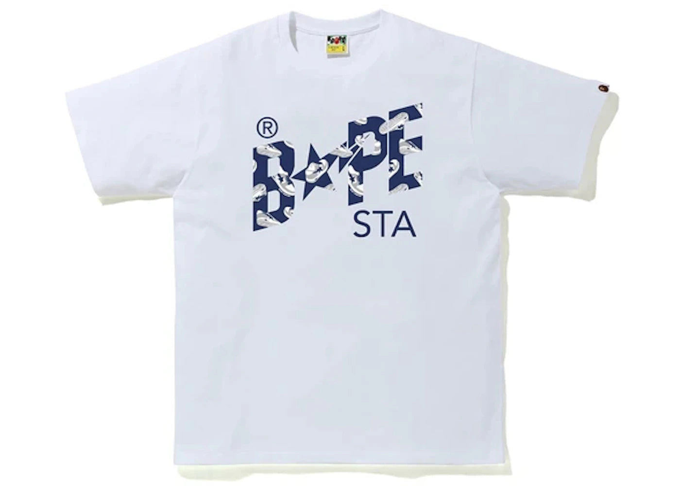 BAPE Sta Random Logo Tee White/Navy