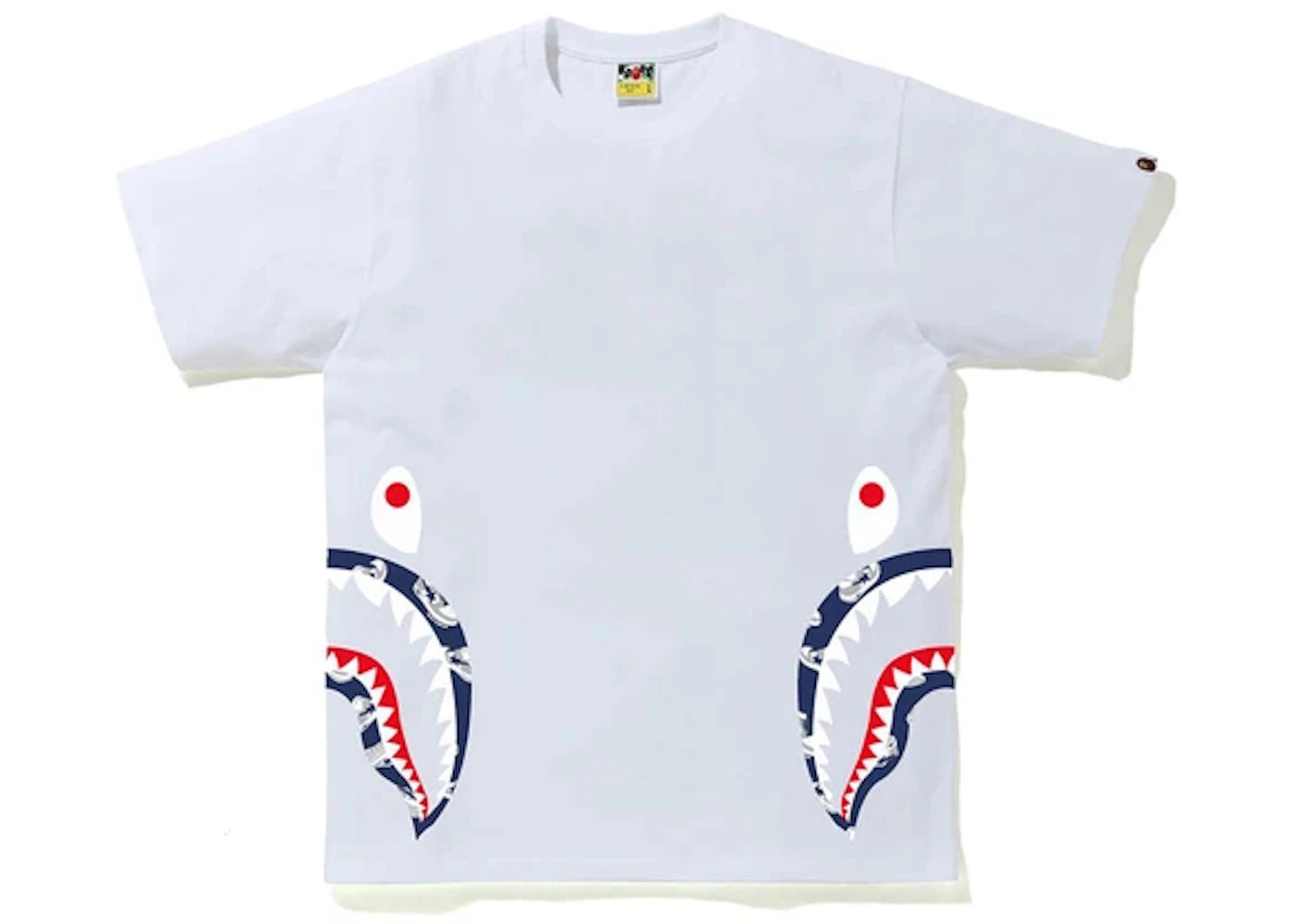 BAPE Sta Random Side Shark Tee White/Navy