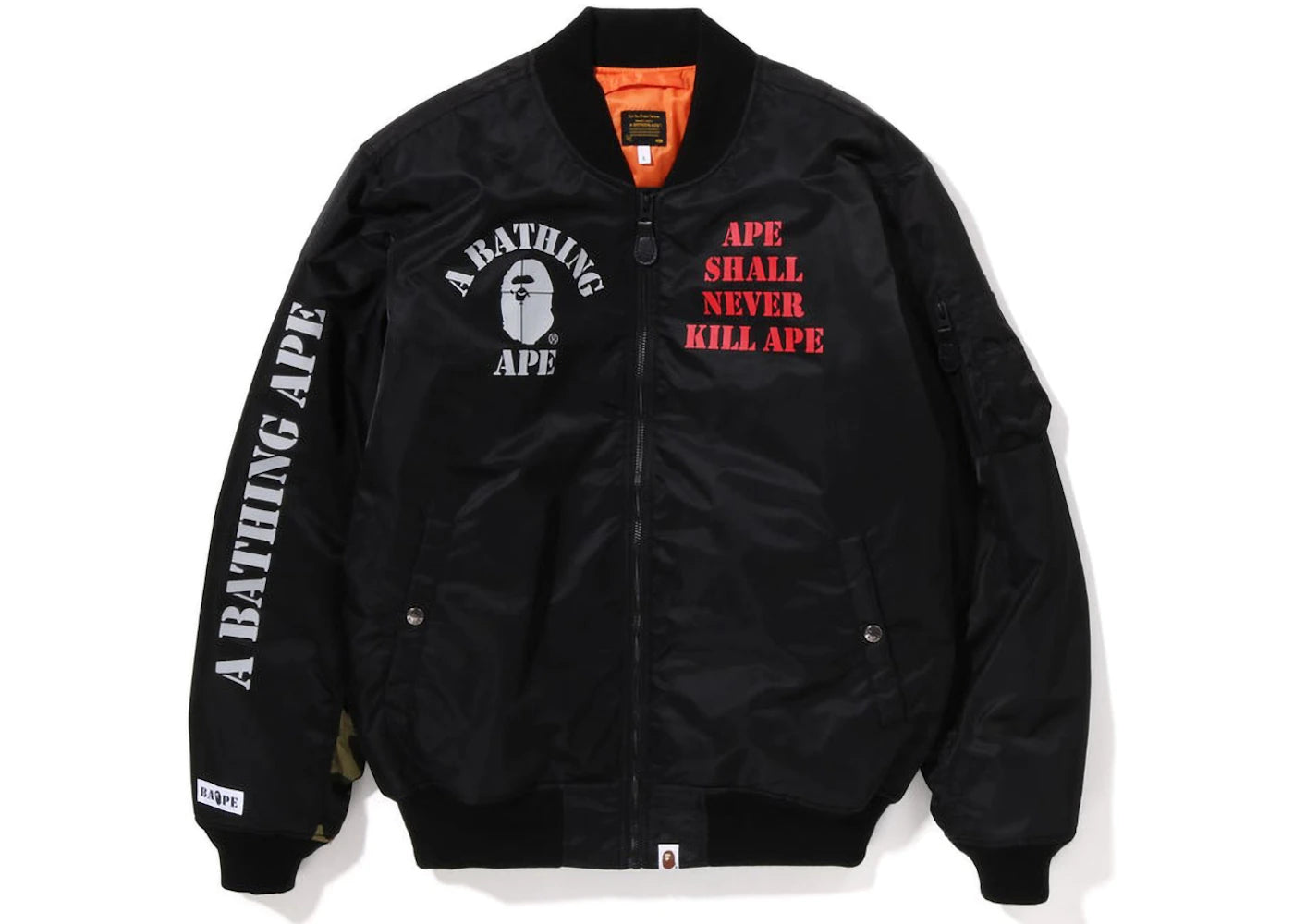 BAPE Stencil Loose Fit MA-1 Jacket Black