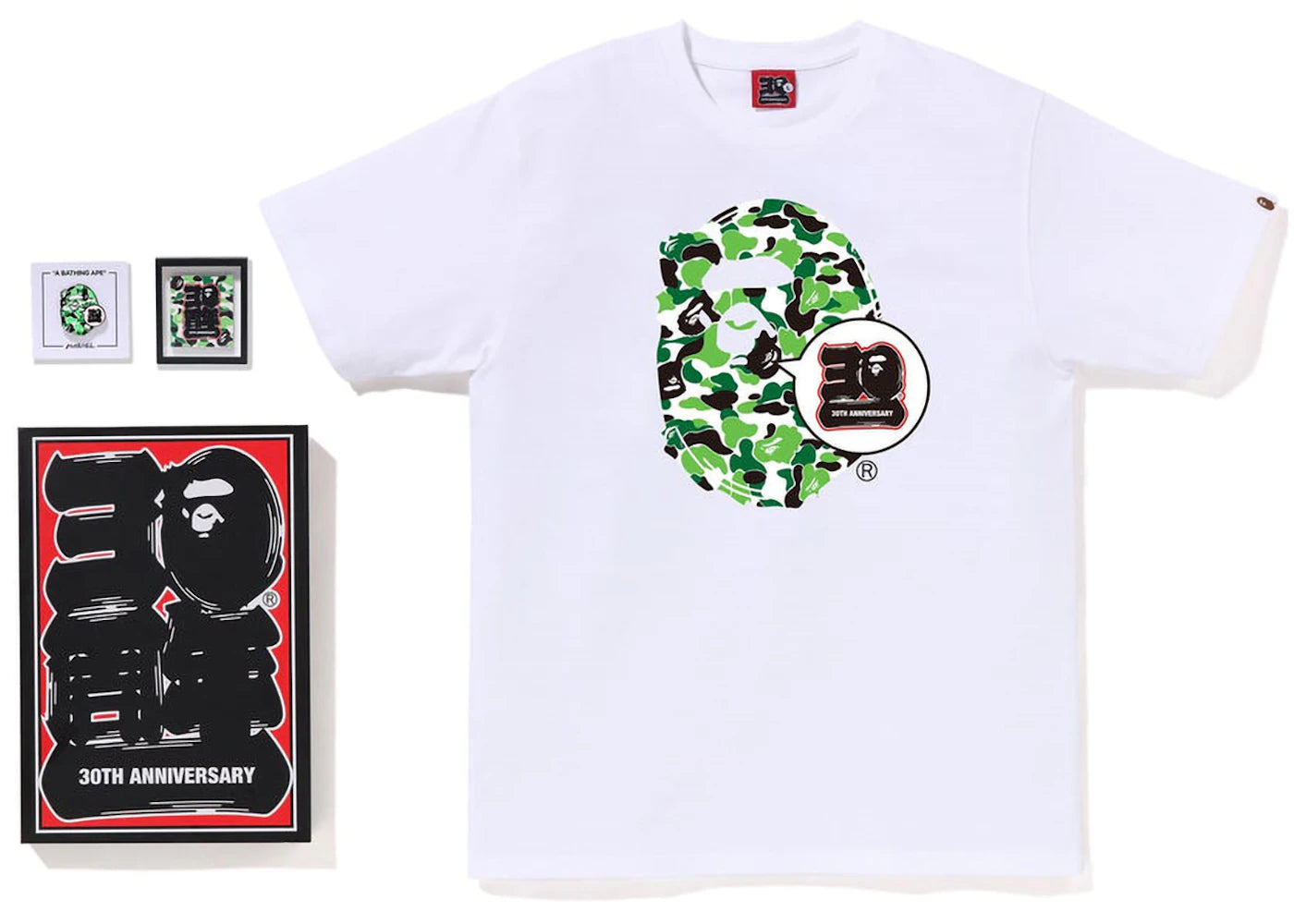 BAPE Store Chengdu Bape 30th Anniversary Ape Head Tee Set White
