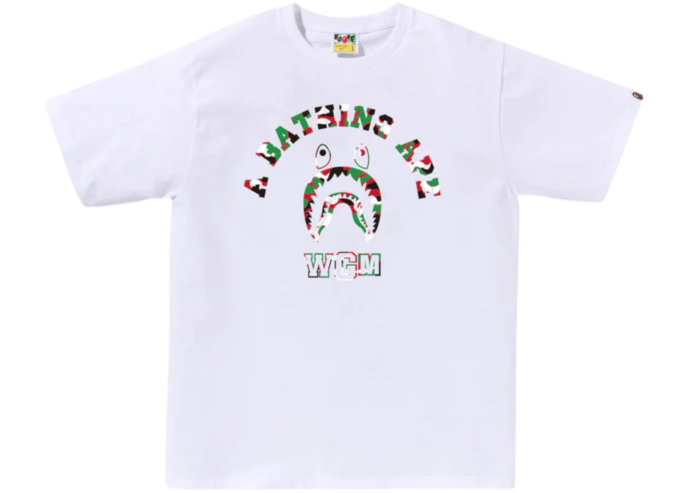 BAPE Store Dubai Shark College Tee White