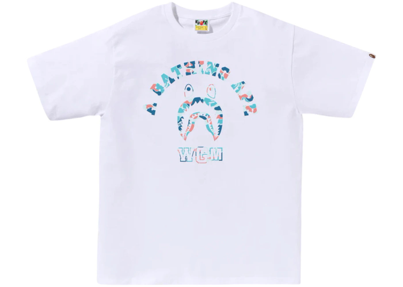 BAPE Store Hangzhou Shark College Tee White