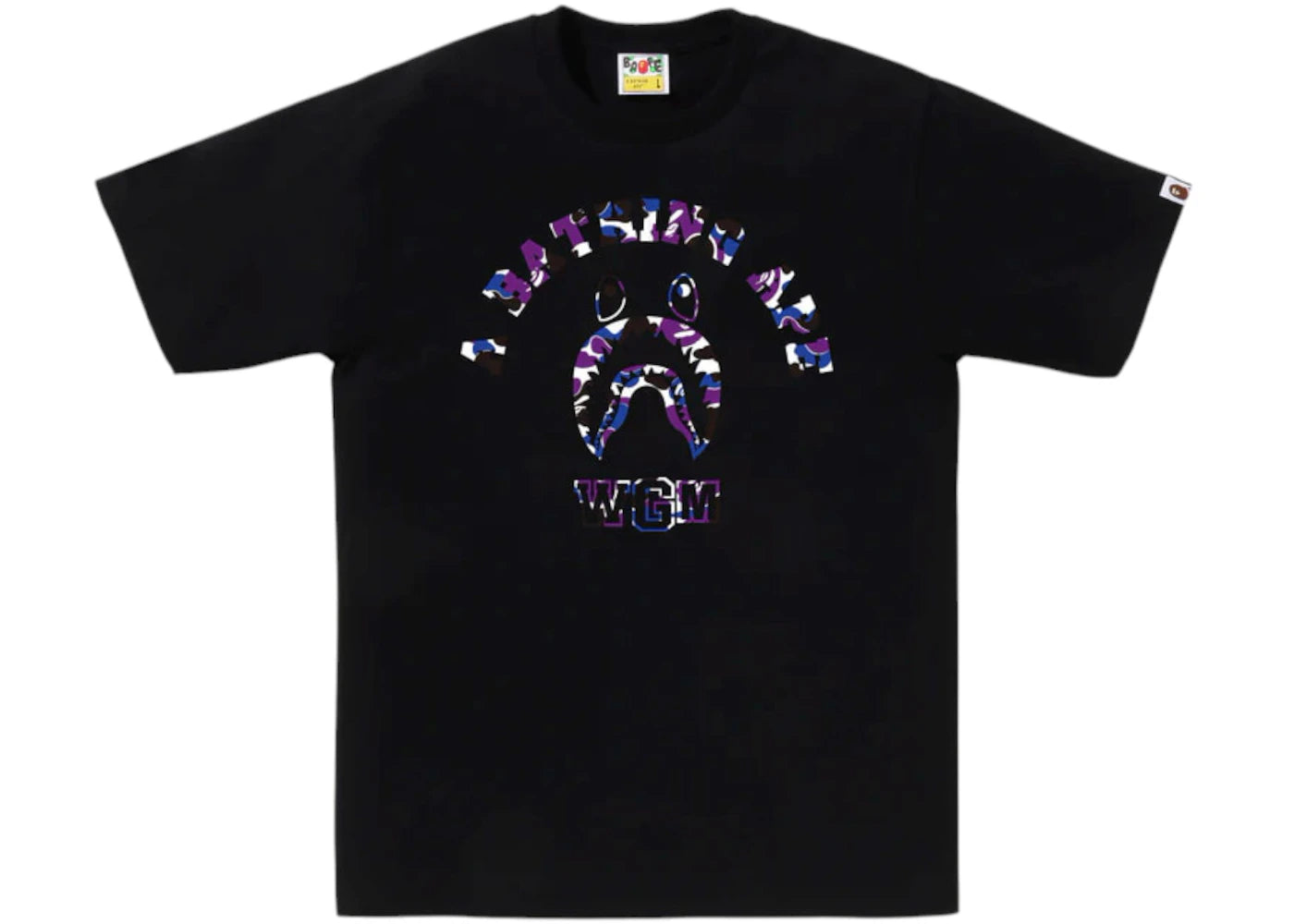 BAPE Store Hong Kong Shark College Tee Black