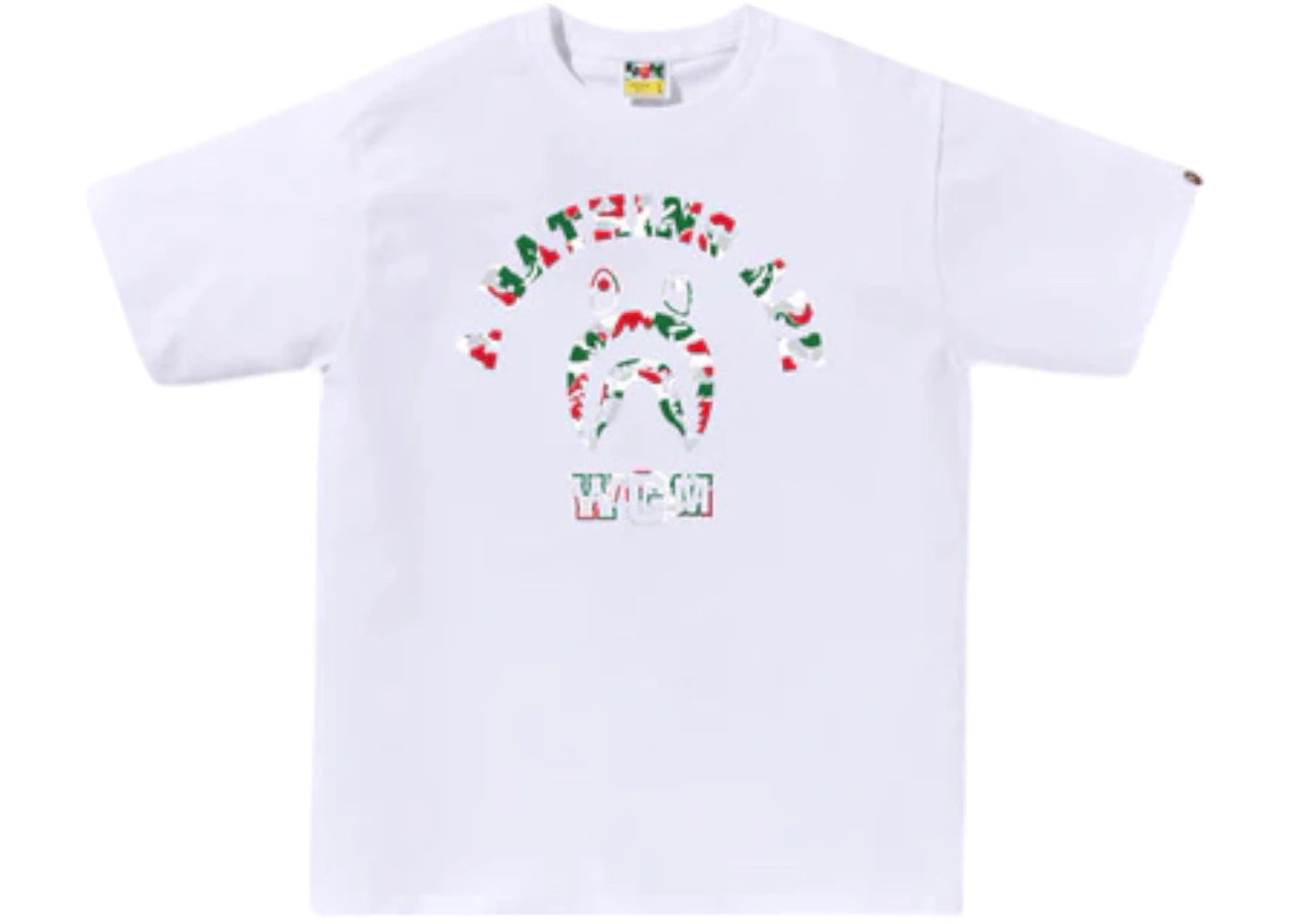 BAPE Store Milan Shark College Tee White