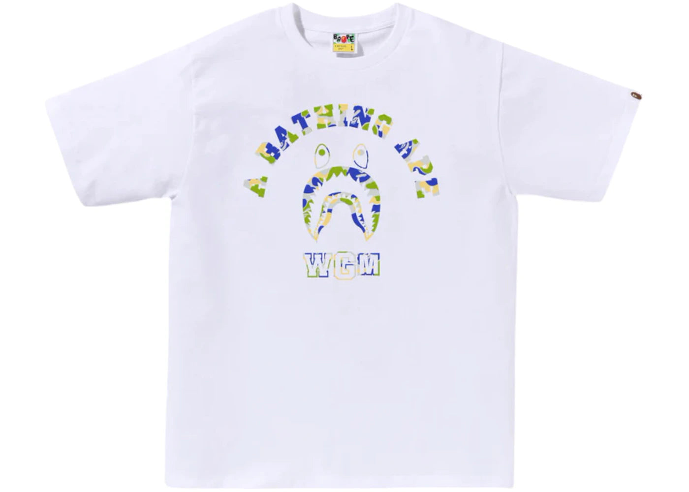 BAPE Store New Jersey Shark College Tee White