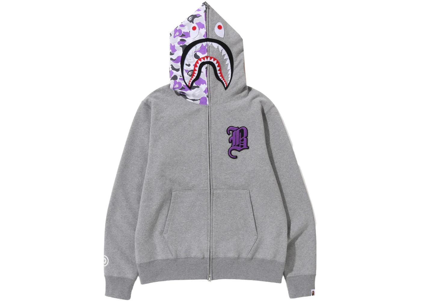 BAPE Store SOHO 18th Anniversary Shark Full Zip Hoodie Gray