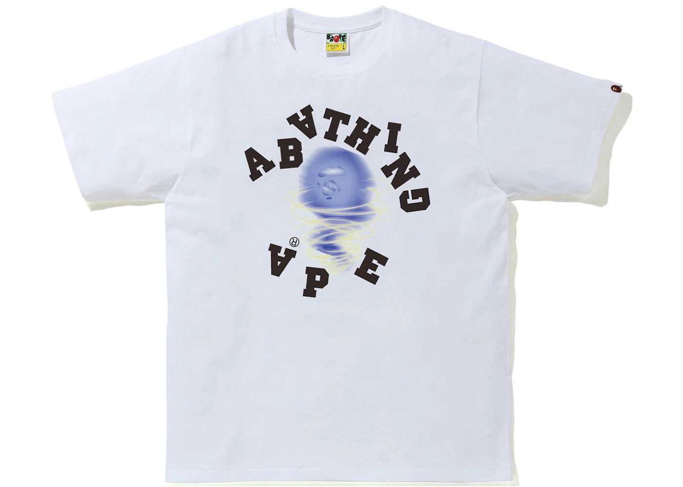 BAPE Storm Broken College Tee White/Purple
