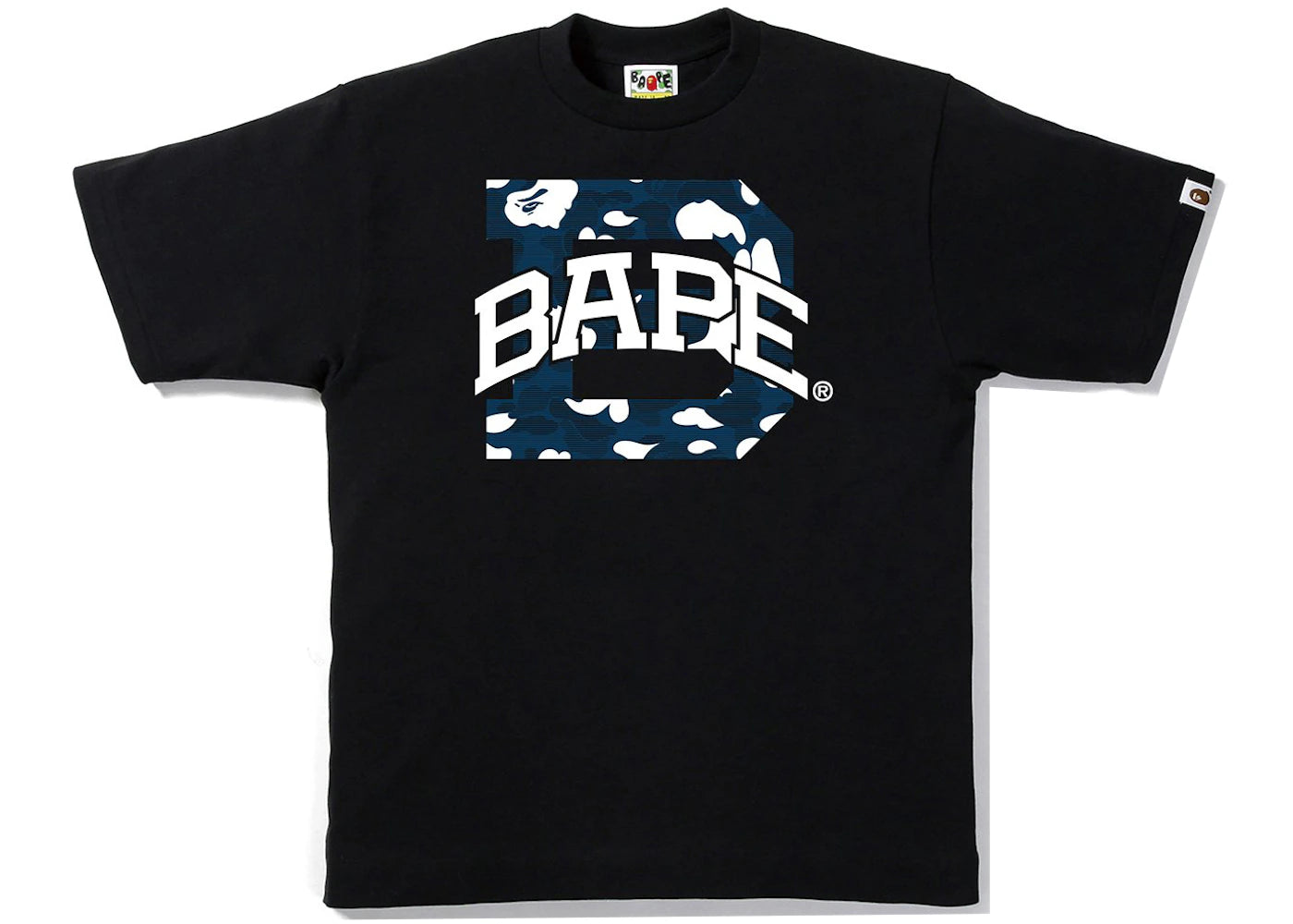 BAPE Stripe ABC Camo Logo Tee Black/Navy
