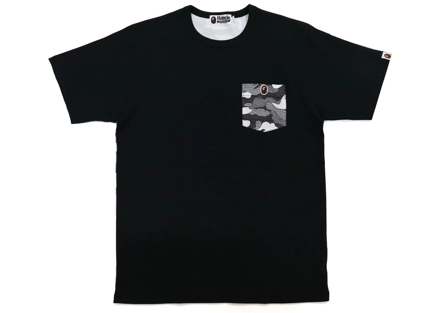 BAPE Stripe ABC Camo Pocket Tee Black
