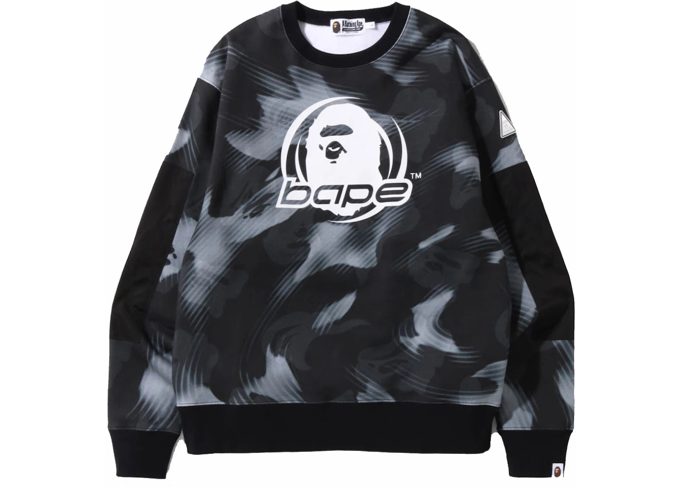 BAPE Stroke Camo Relaxed Fit Crewneck Black