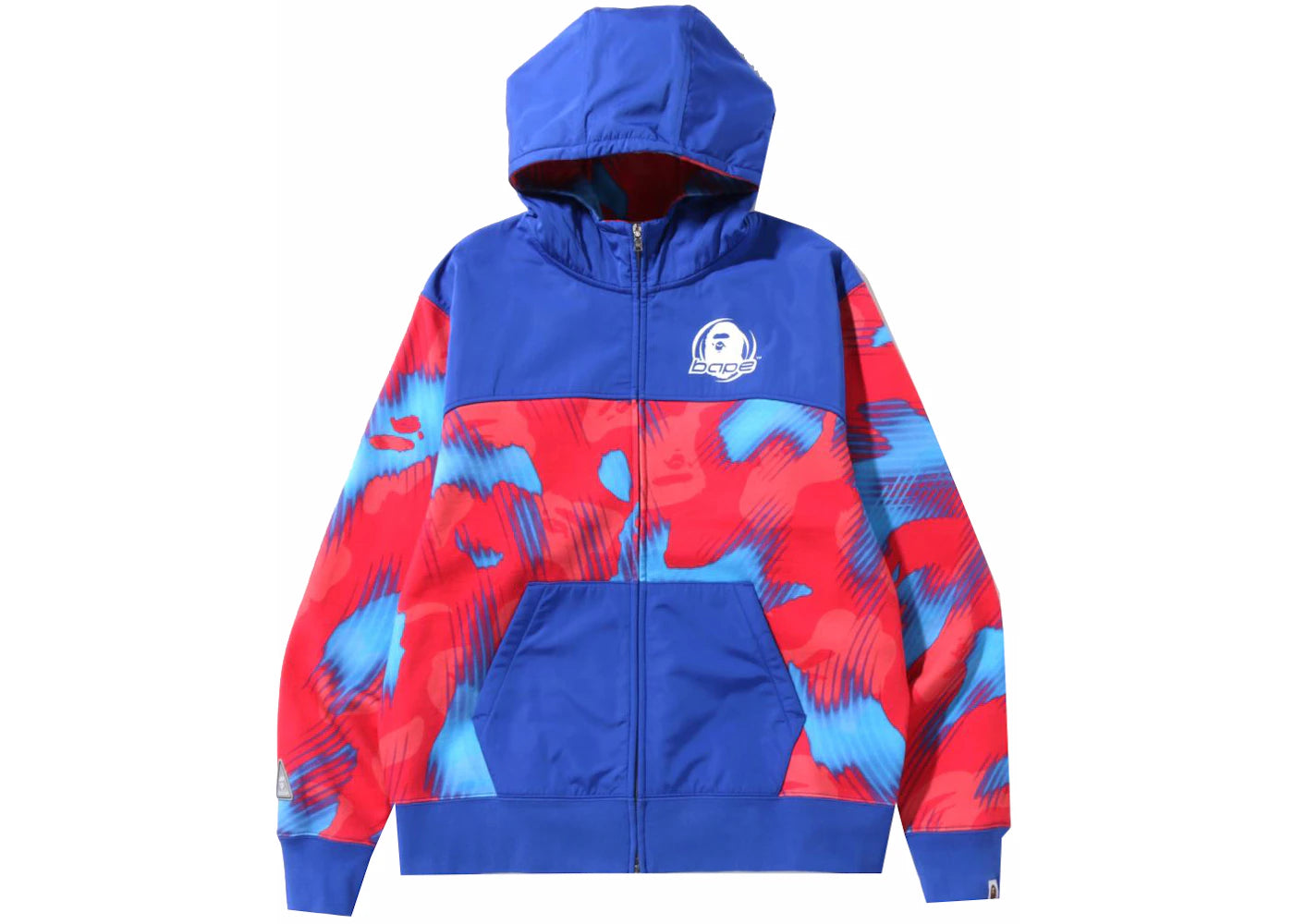 BAPE Stroke Camo Relaxed Fit Zip Hoodie Red