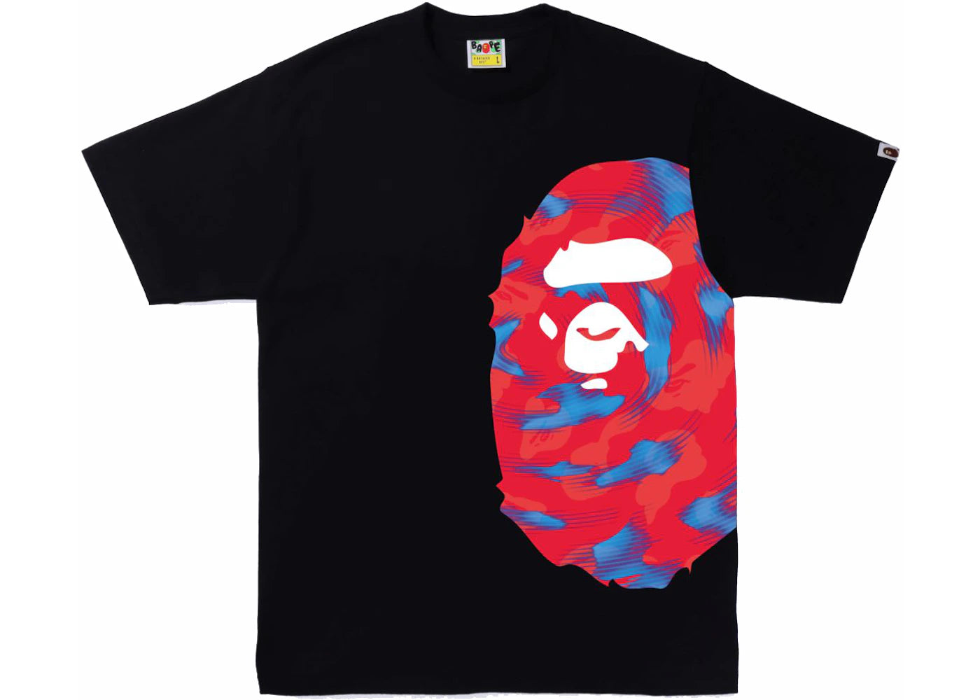 BAPE Stroke Camo Side Big Ape Head Tee Black/Red