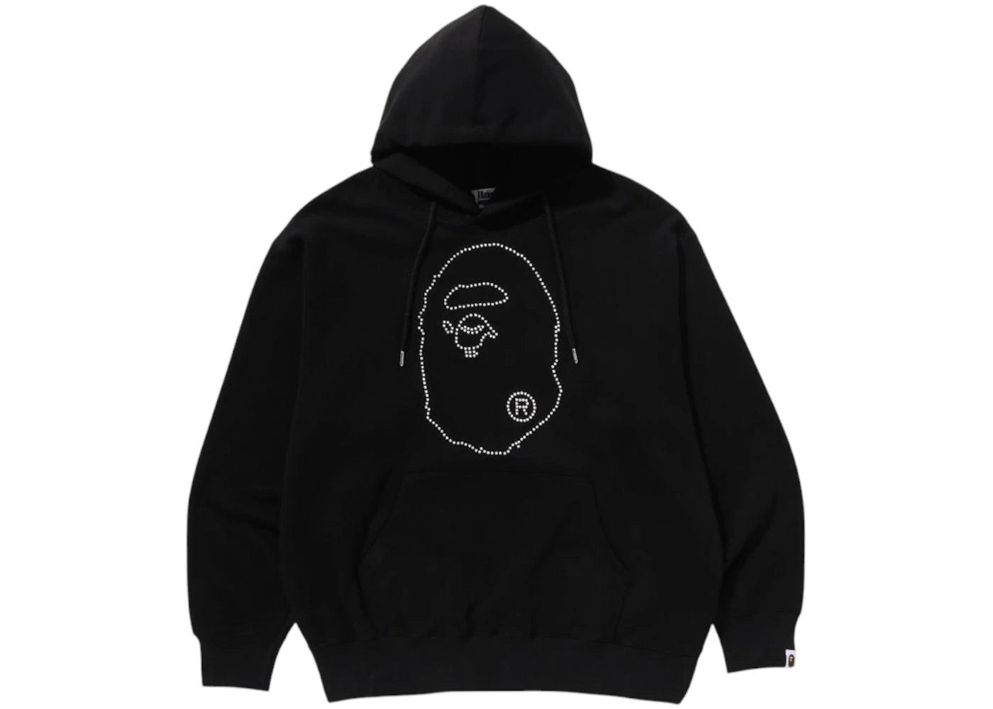 BAPE Studded Ape Head Relaxed Fit Pullover Hoodie Black
