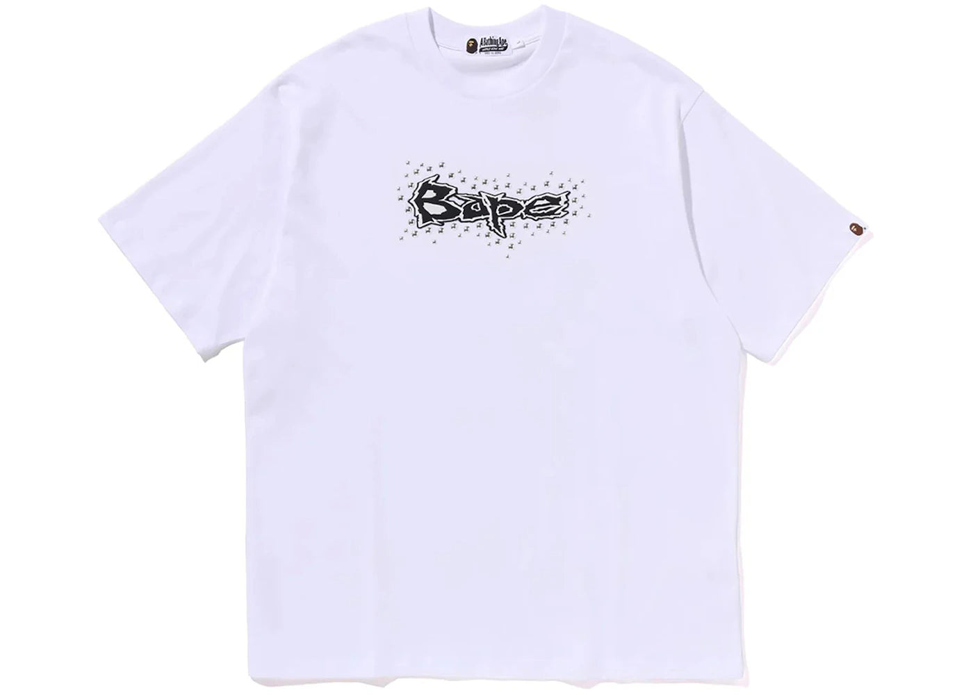 BAPE Studs Bape Logo Relaxed Fit Tee White