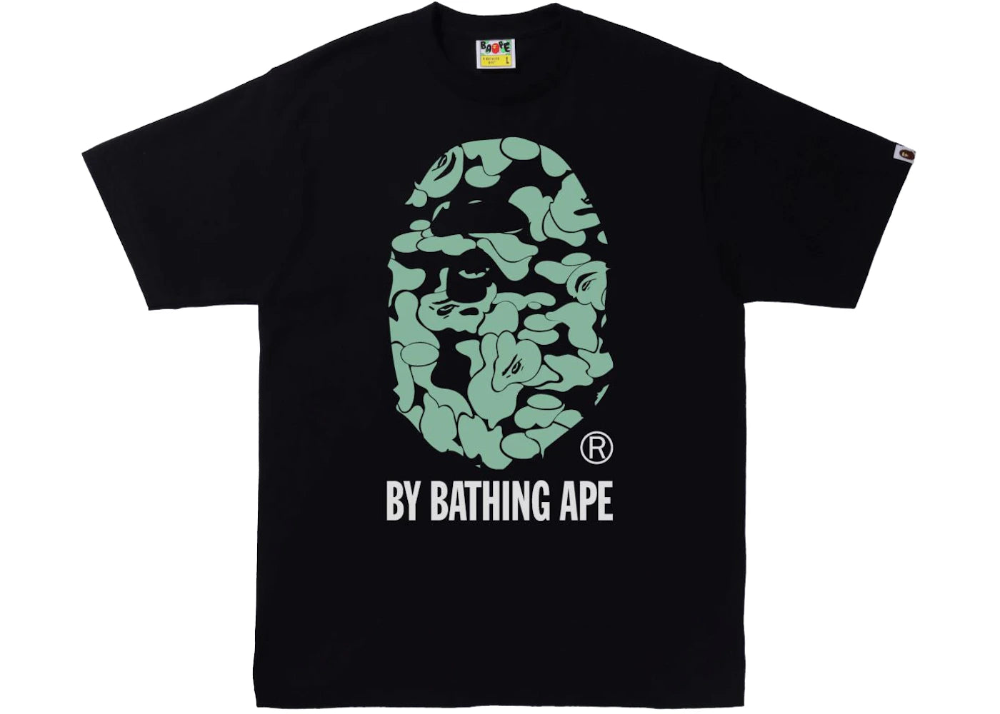 BAPE Text Code Camo By Bathing Ape Tee Black