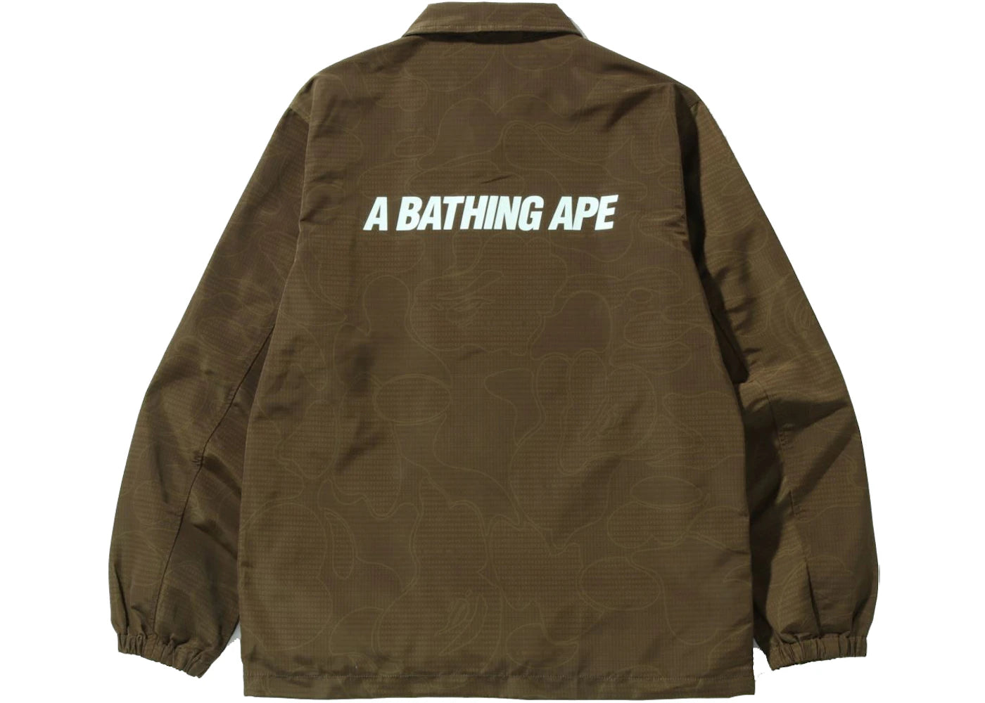 BAPE Text Code Camo Coach Jacket Brown