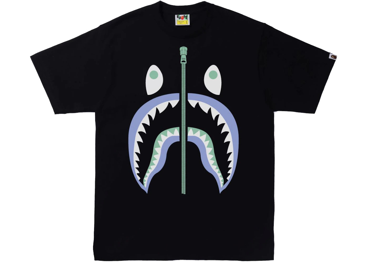 BAPE Text Code Camo Shark Tee Black