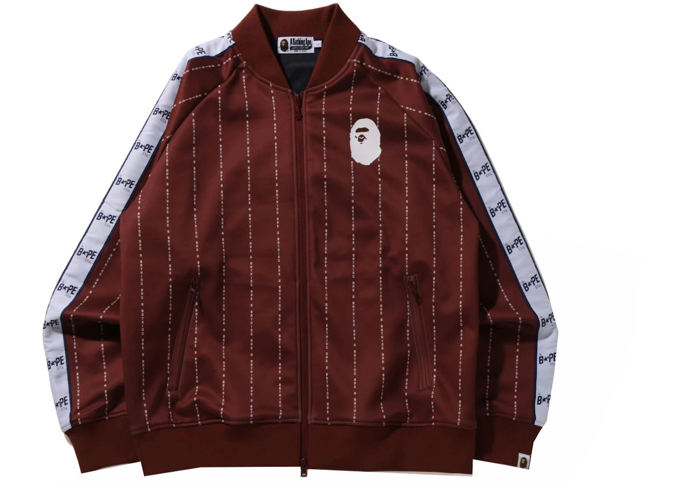 BAPE Text Stripe Jersey Top Brown
