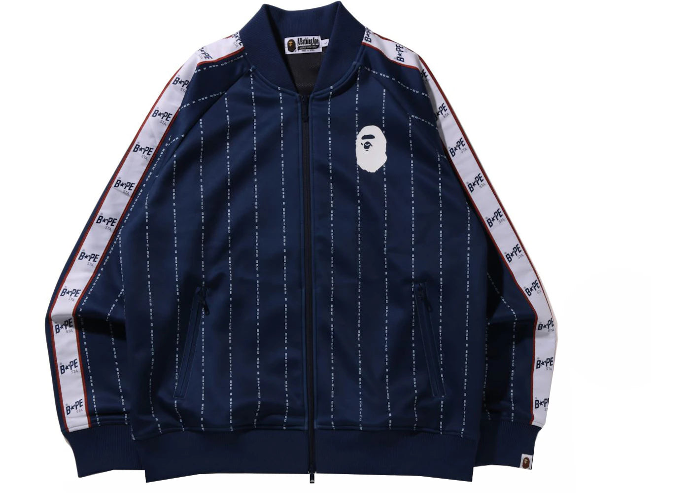 BAPE Text Stripe Jersey Top Navy
