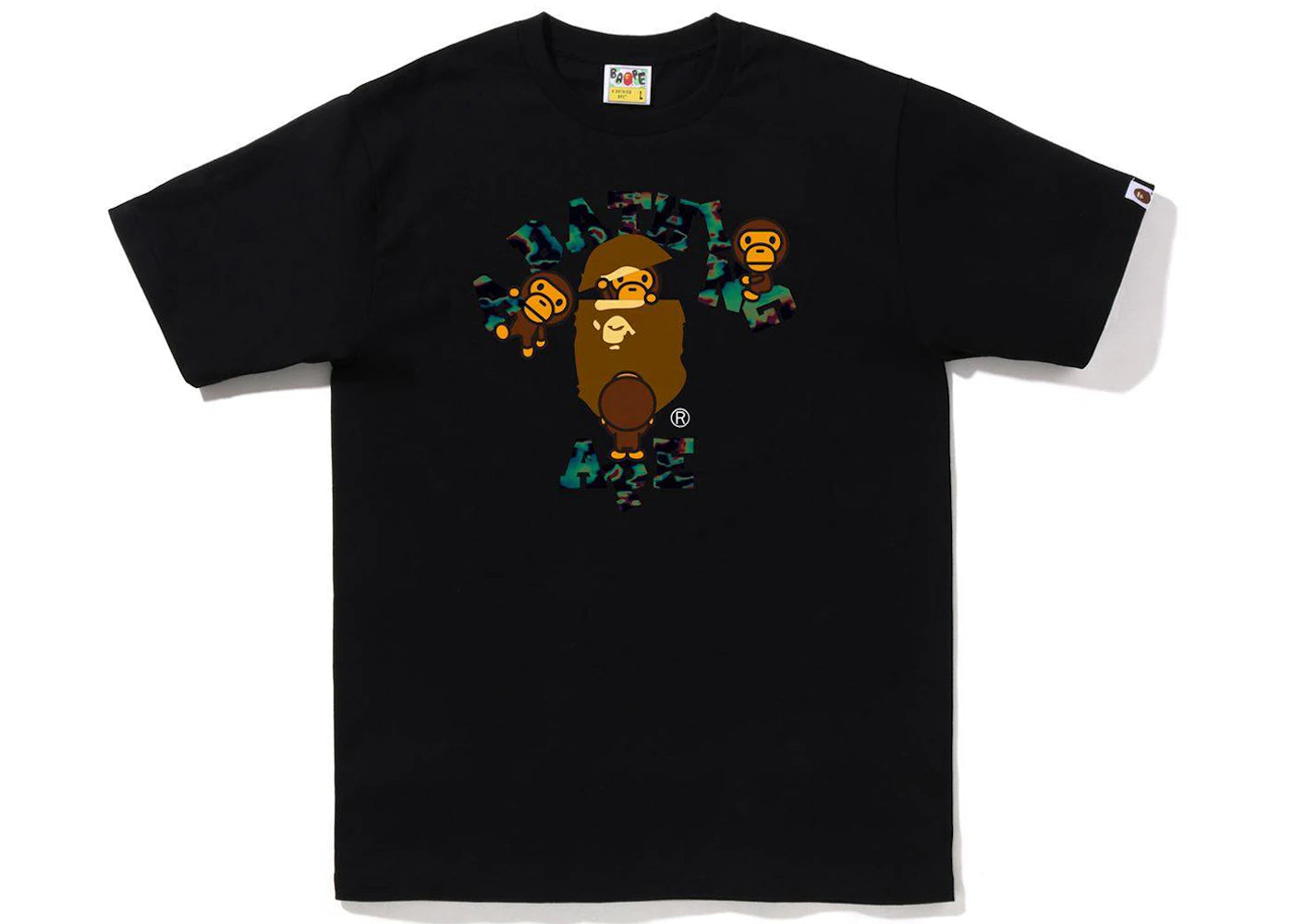 BAPE Thermography College Milo Tee Black