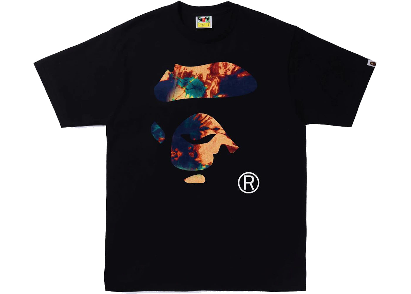 BAPE Tie Dye Ape Face Tee Black/Navy