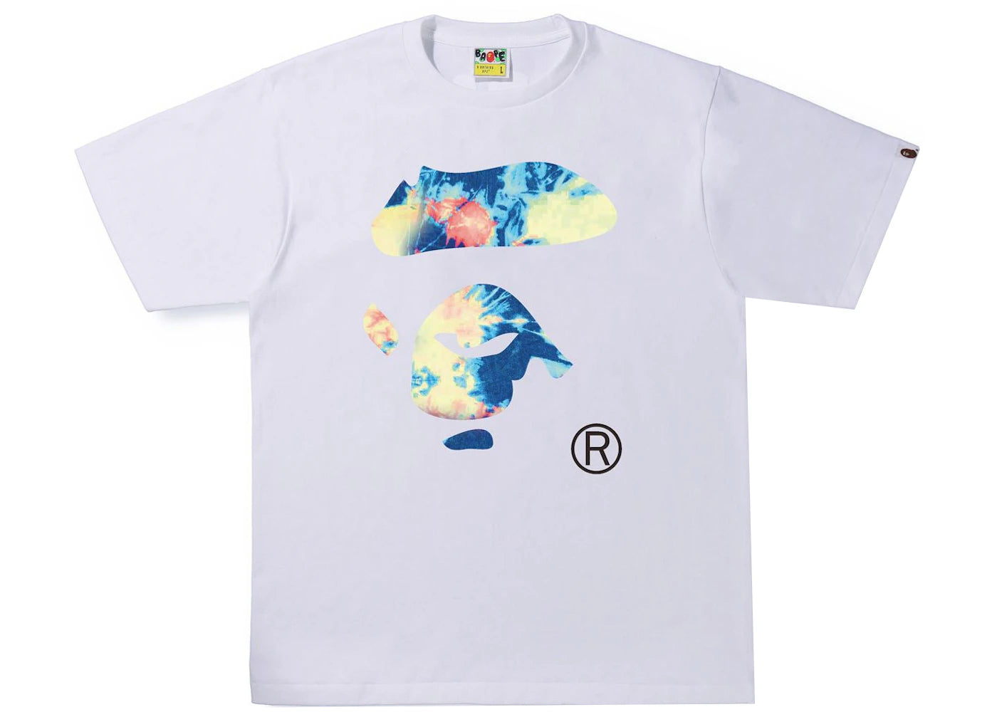 BAPE Tie Dye Ape Face Tee White/Multi