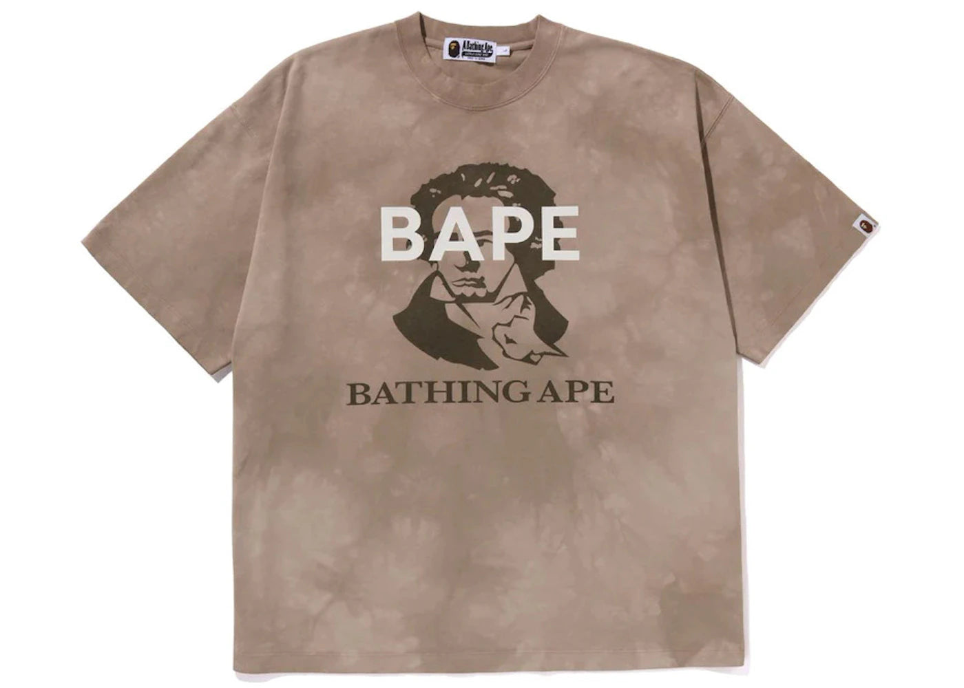 BAPE Tie Dye Bathing Ape Tee Beige
