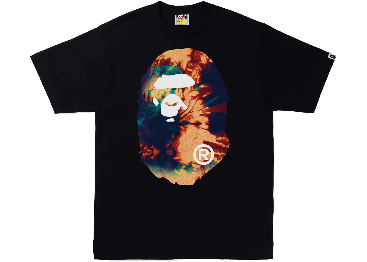 BAPE Tie Dye Big Ape Head Tee Black/Navy