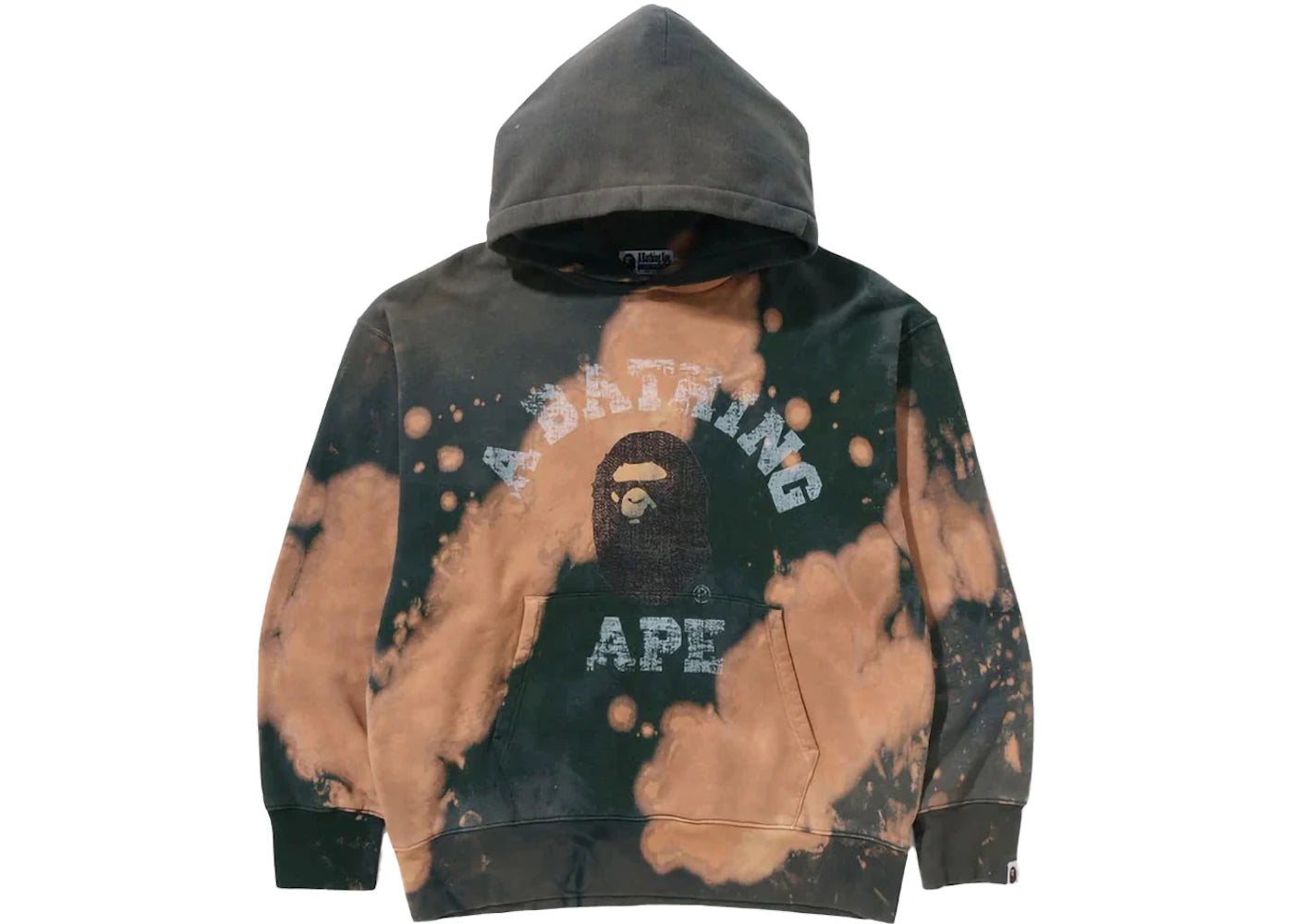 BAPE Tie Dye College Relaxed Fit Pullover Hoodie Beige