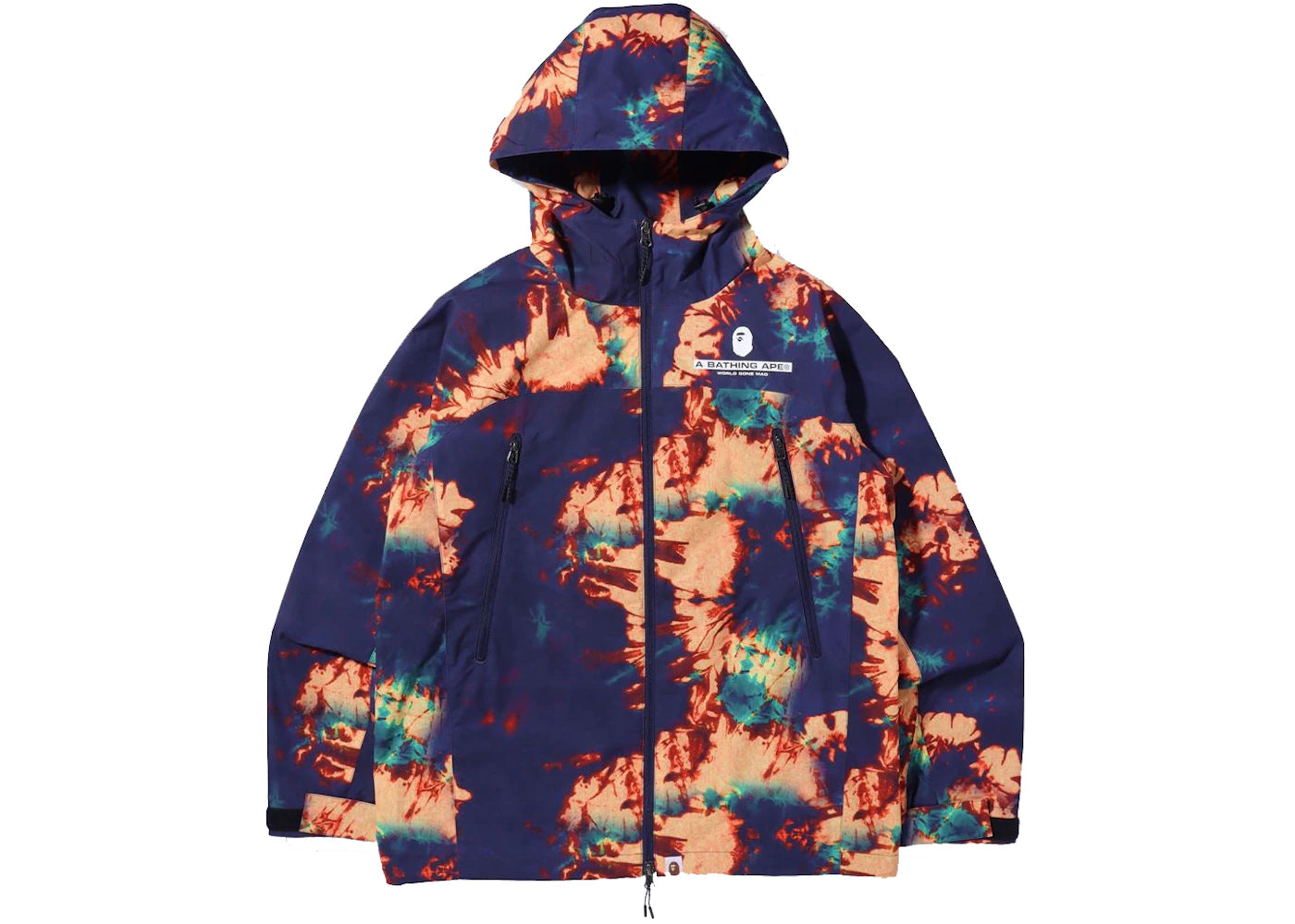 BAPE Tie Dye Hoodie Jacket Navy