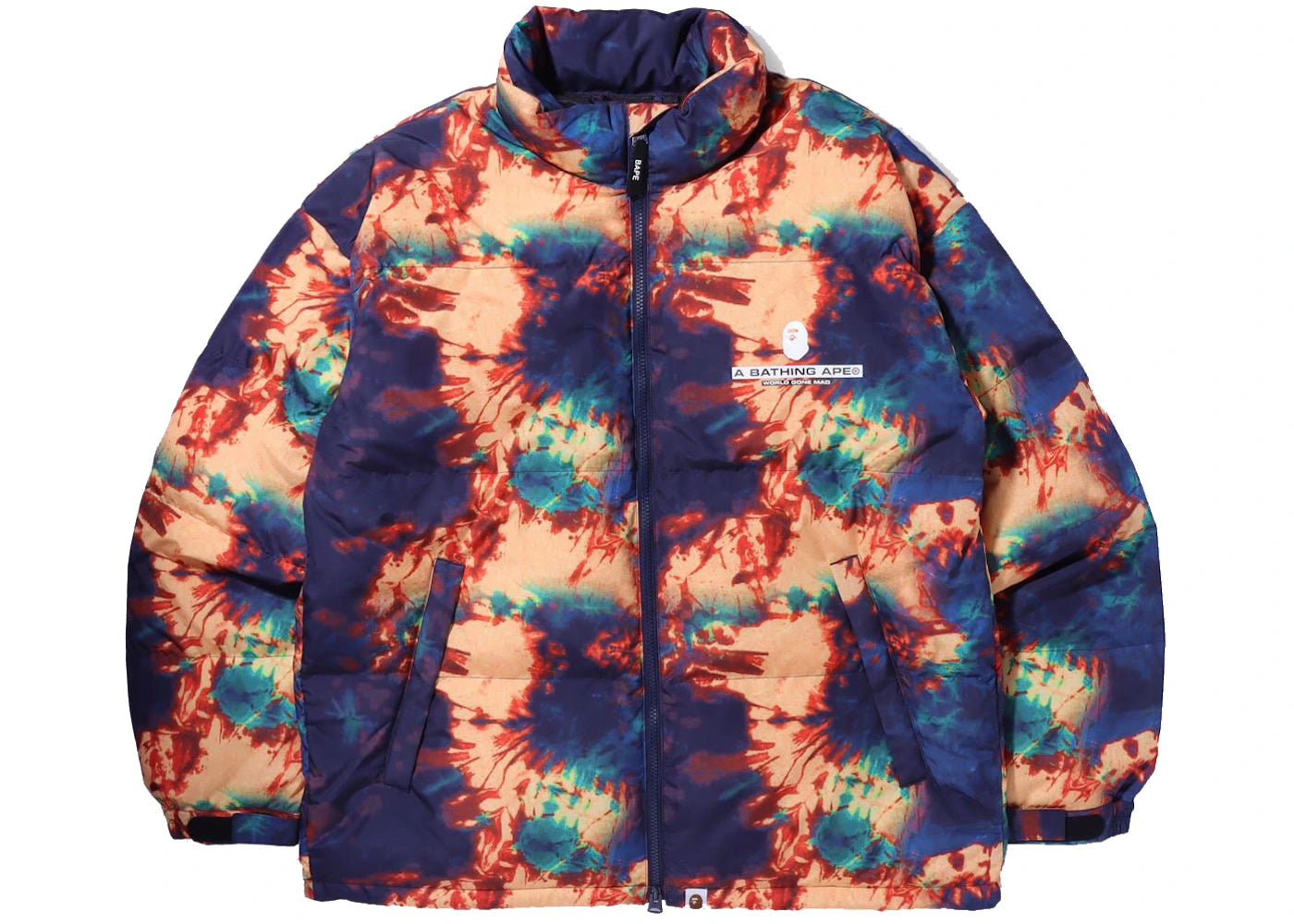 BAPE Tie Dye Loose Fit Down Jacket Navy