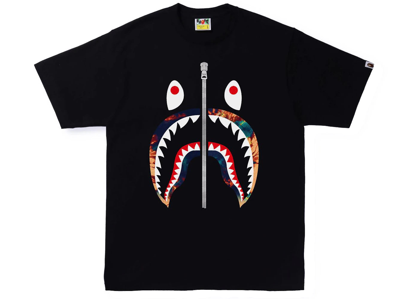 BAPE Tie Dye Shark Tee Black/Navy