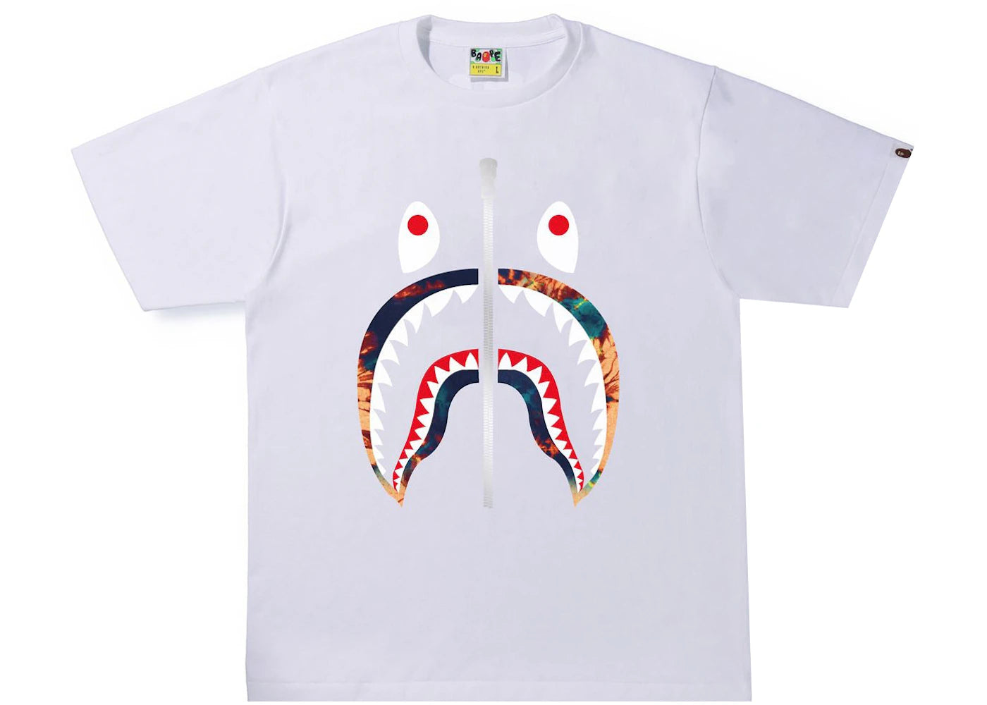 BAPE Tie Dye Shark Tee White/Navy