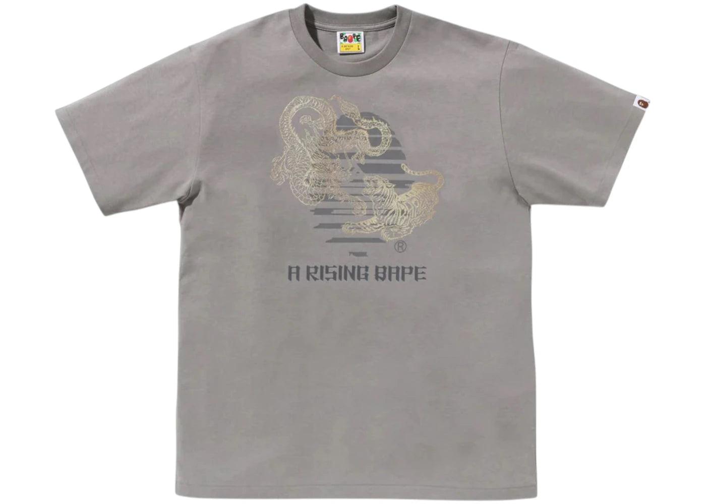 BAPE Tiger And Dragon Ape Head Tee Gray