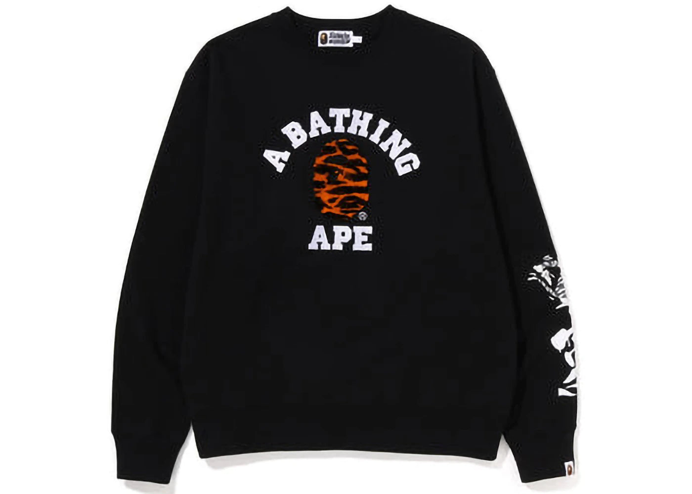 BAPE Tiger Camo College Relaxed Fit Crewneck Black