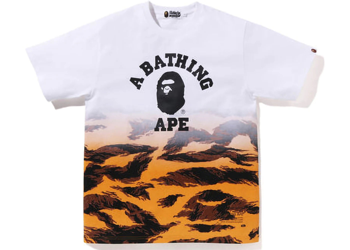 BAPE Tiger Camo Gradation College Tee Orange