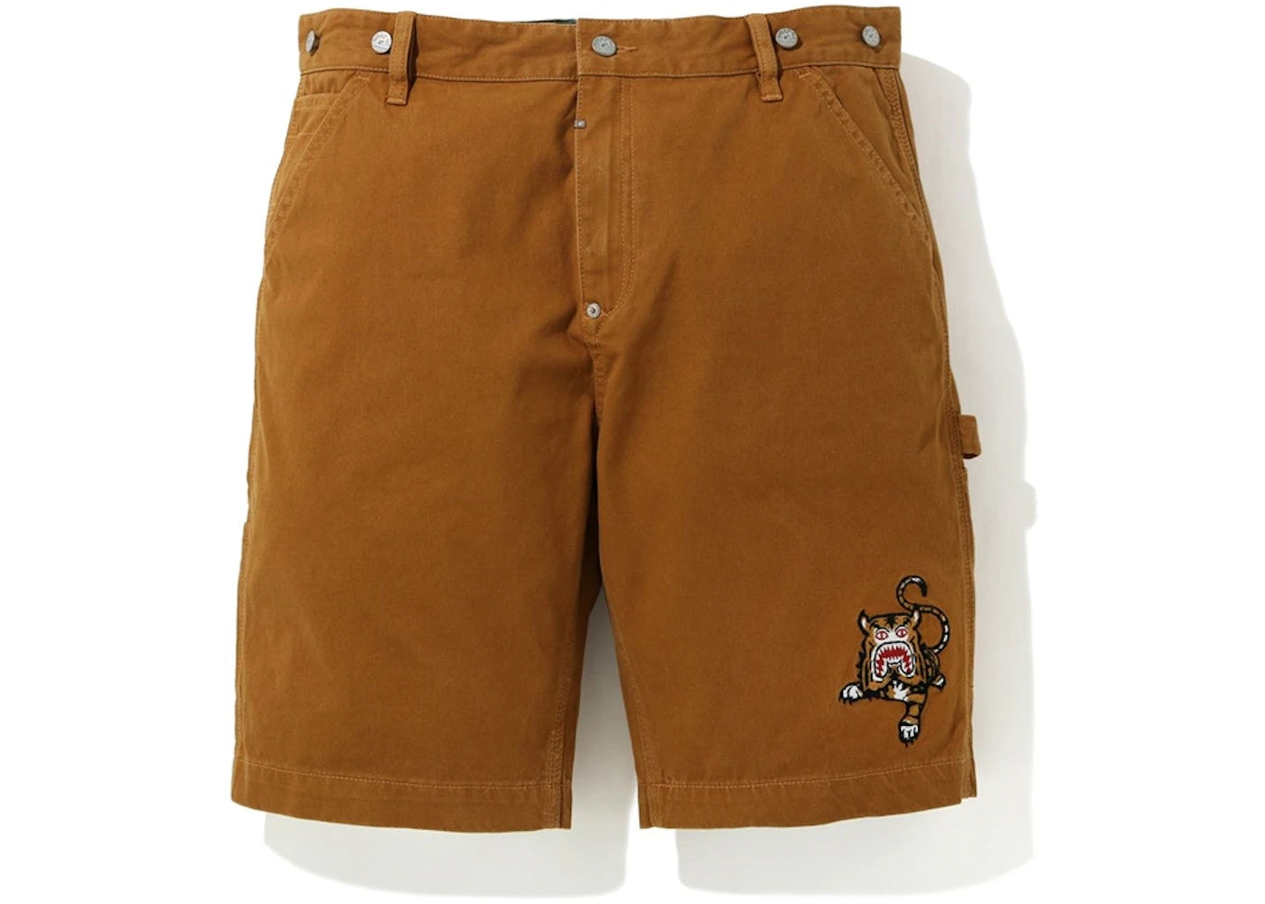 BAPE Tiger Canvas Relax Fit Work Shorts Brown