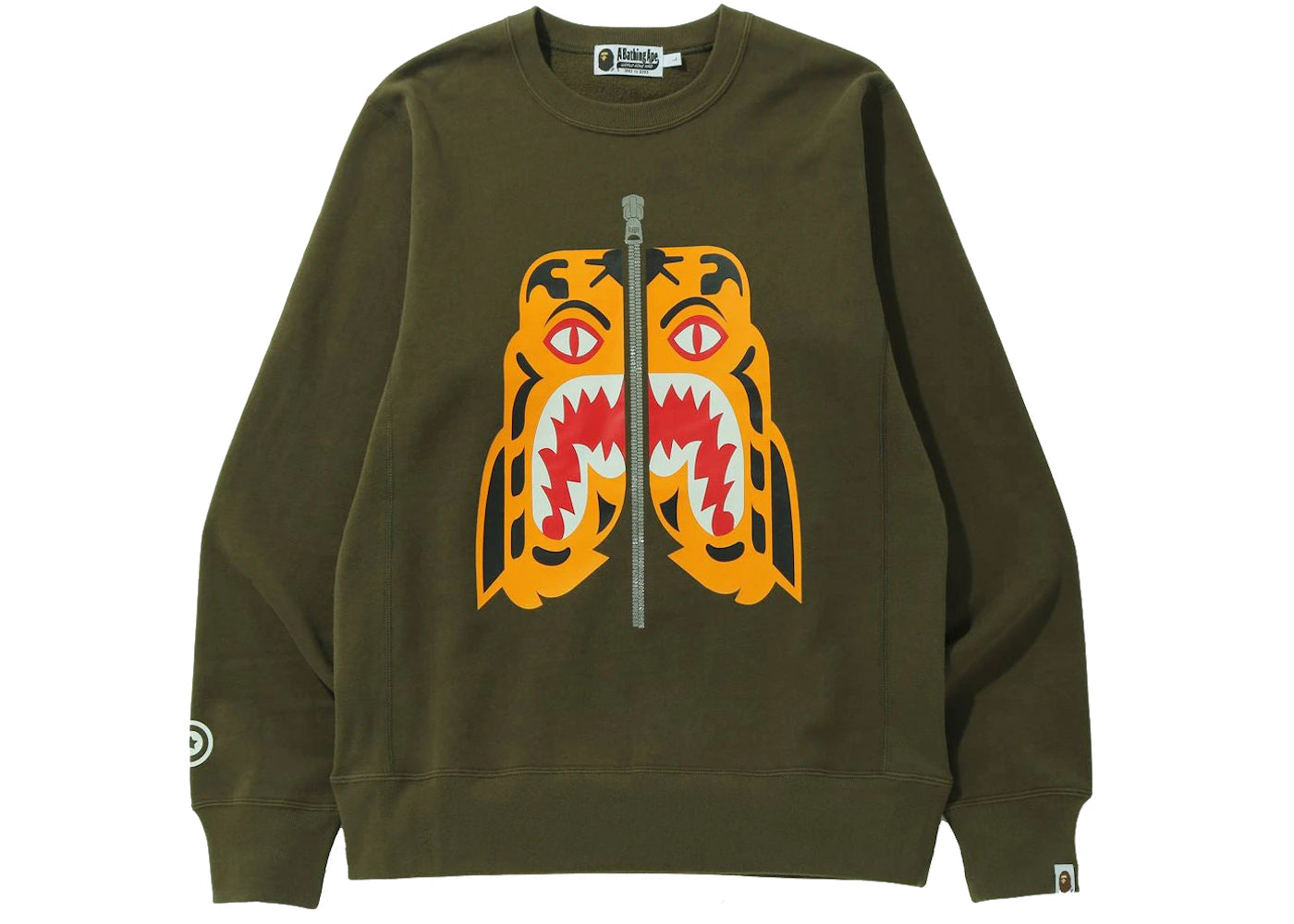 BAPE Tiger Crewneck (FW21) Olivedrab