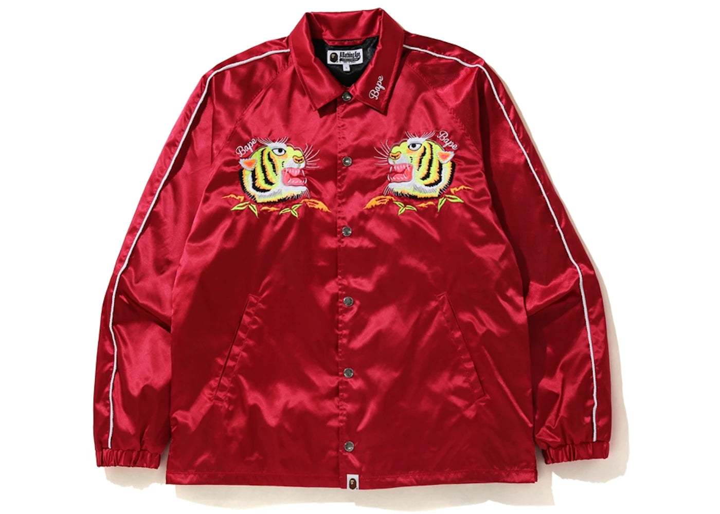 BAPE Tiger Embriodery Coach Jacket Red