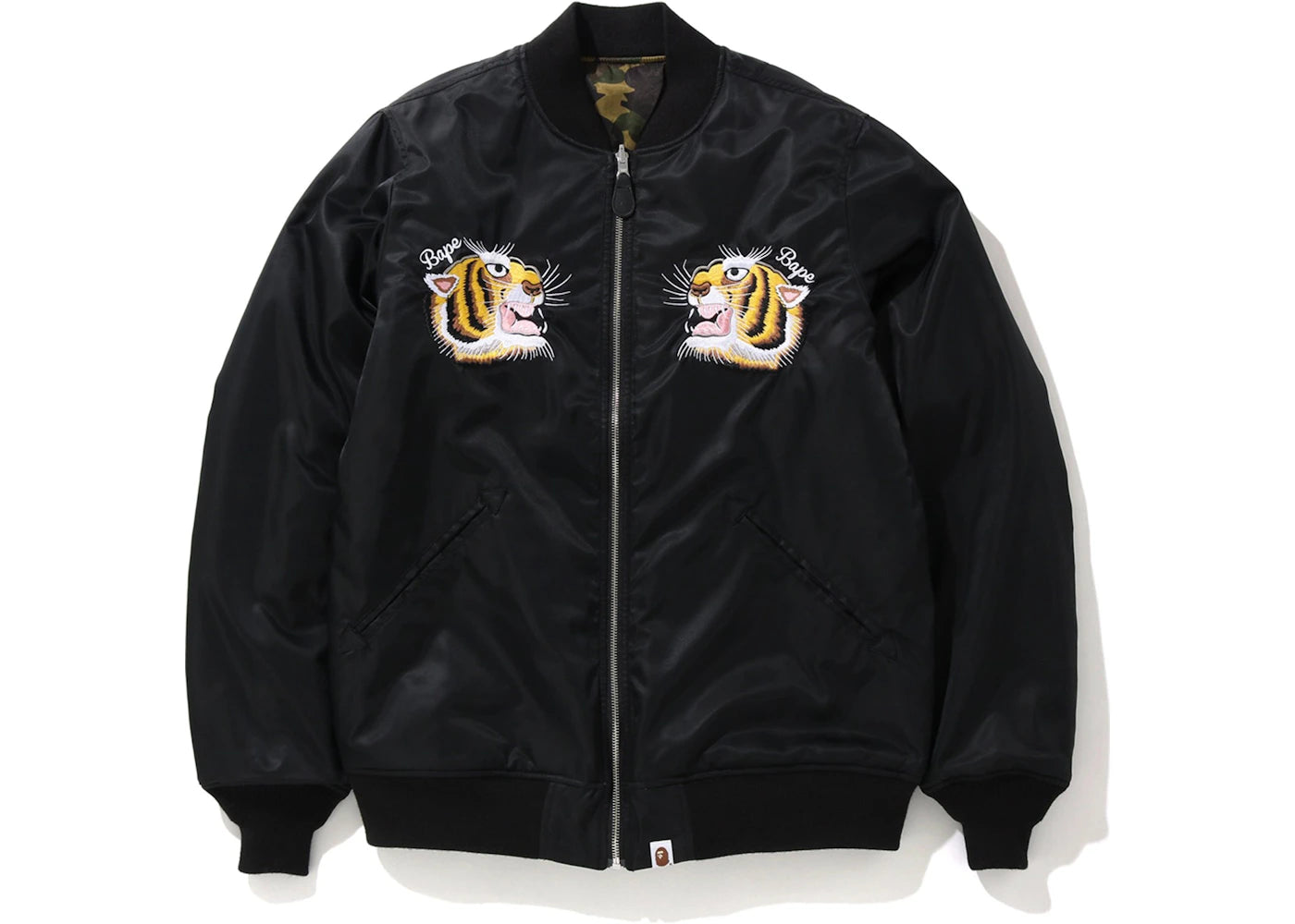 BAPE Tiger Embroidery Reversible Jacket Black