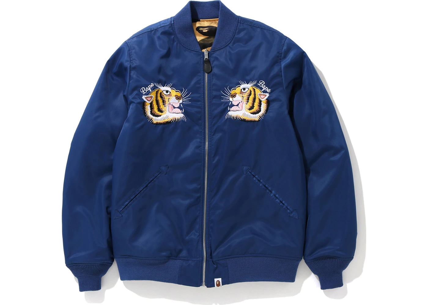 BAPE Tiger Embroidery Reversible Jacket Navy