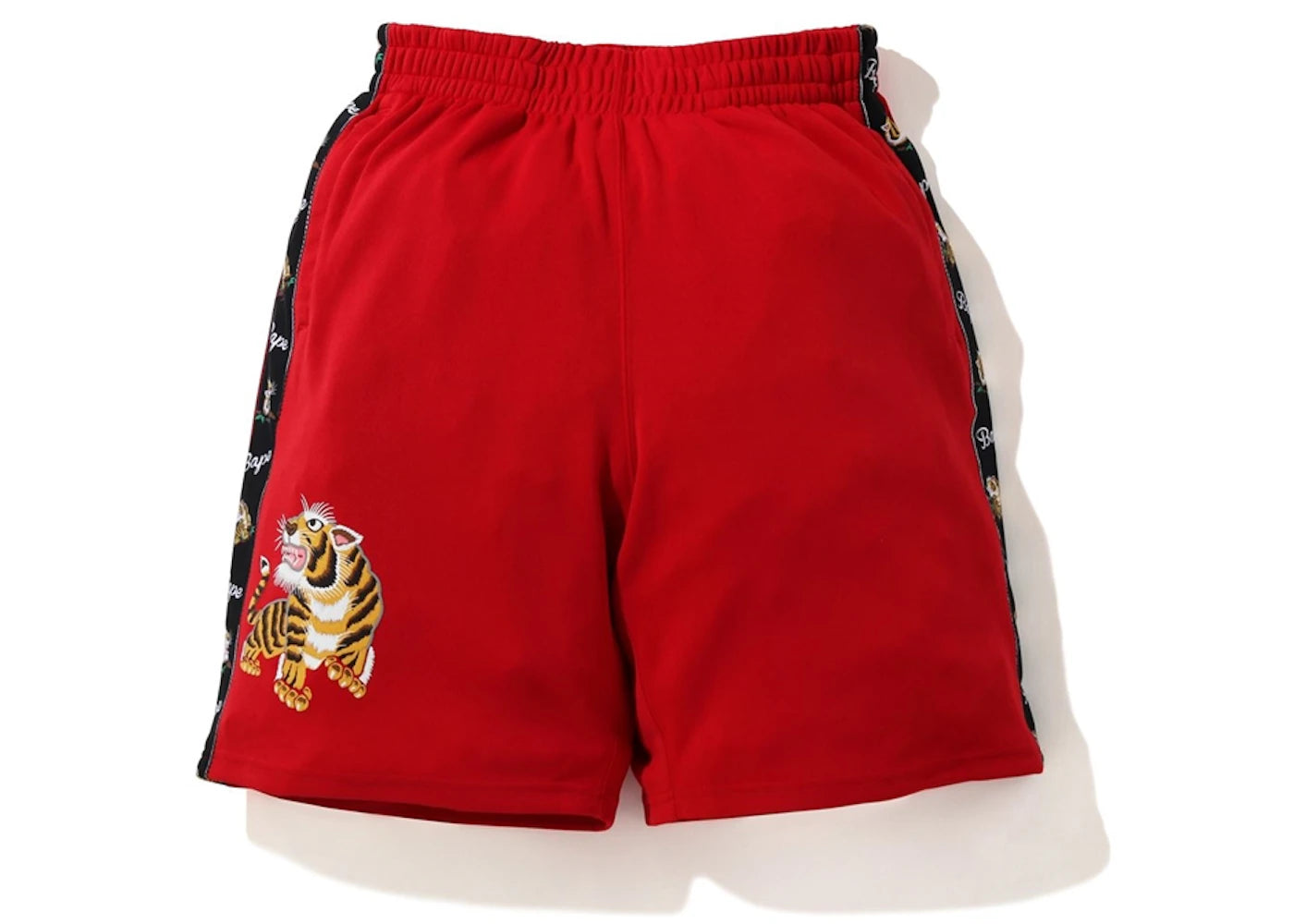 BAPE Tiger Jersey Wide Shorts Red