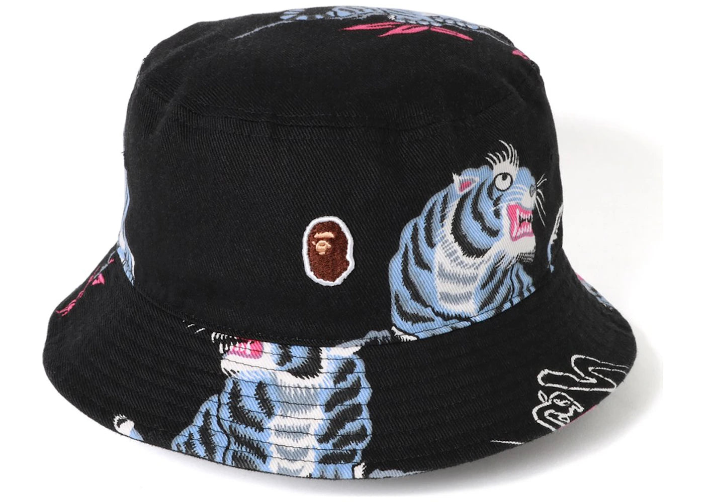 BAPE Tiger Pattern Bucket Hat Black