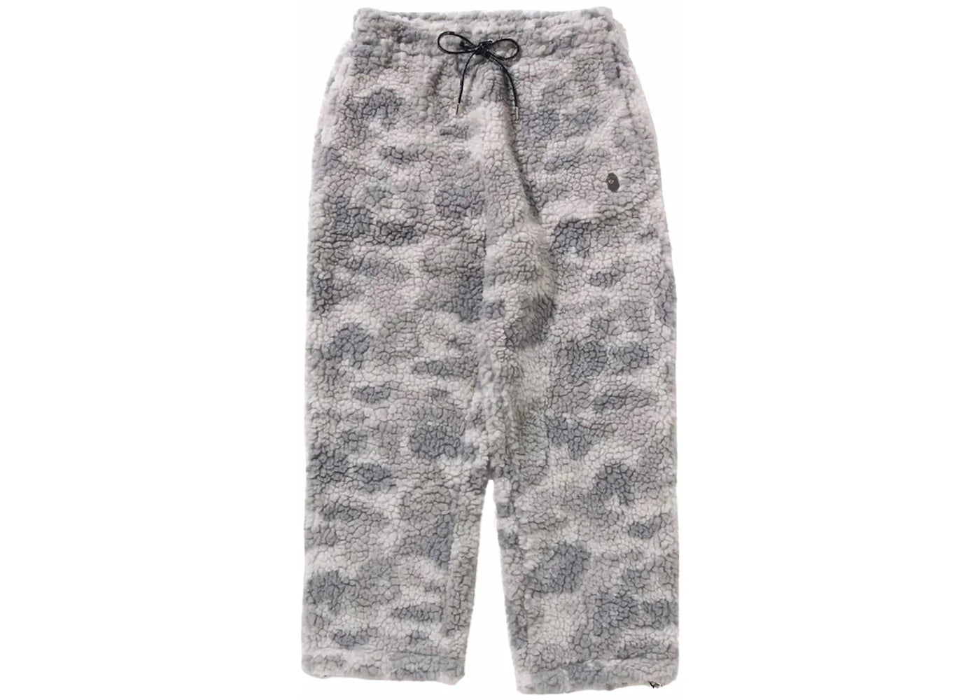 BAPE Tonal Solid Camo Metal Ape Head One Point Fleece Pants Gray