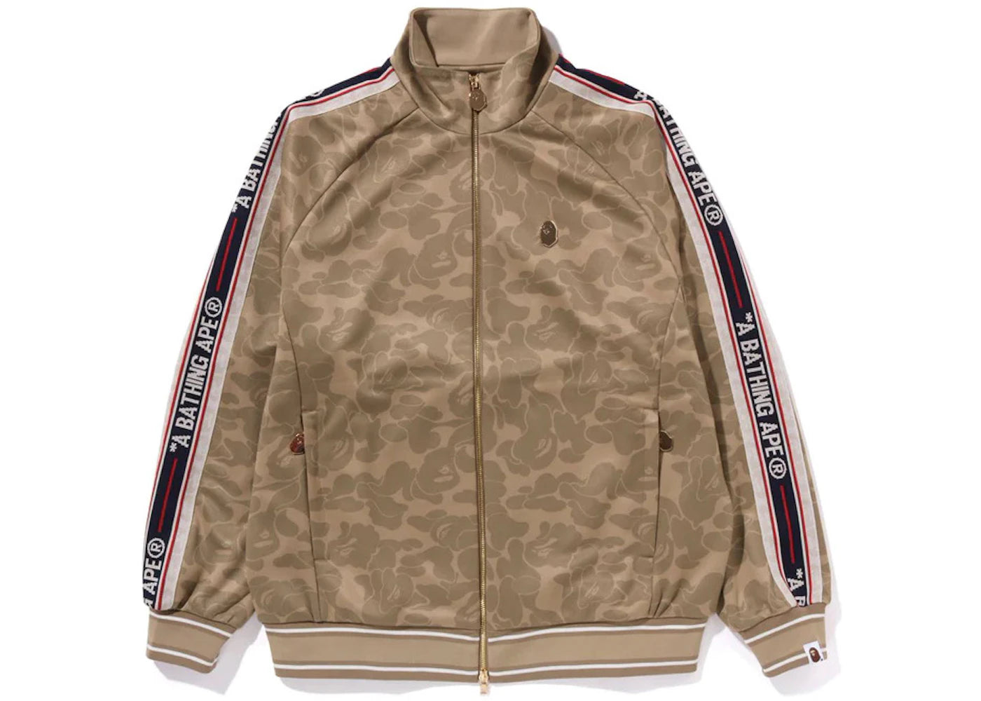 BAPE Tonal Solid Camo Track Jacket Beige