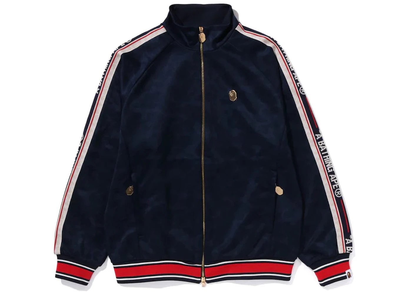 BAPE Tonal Solid Camo Track Jacket Navy