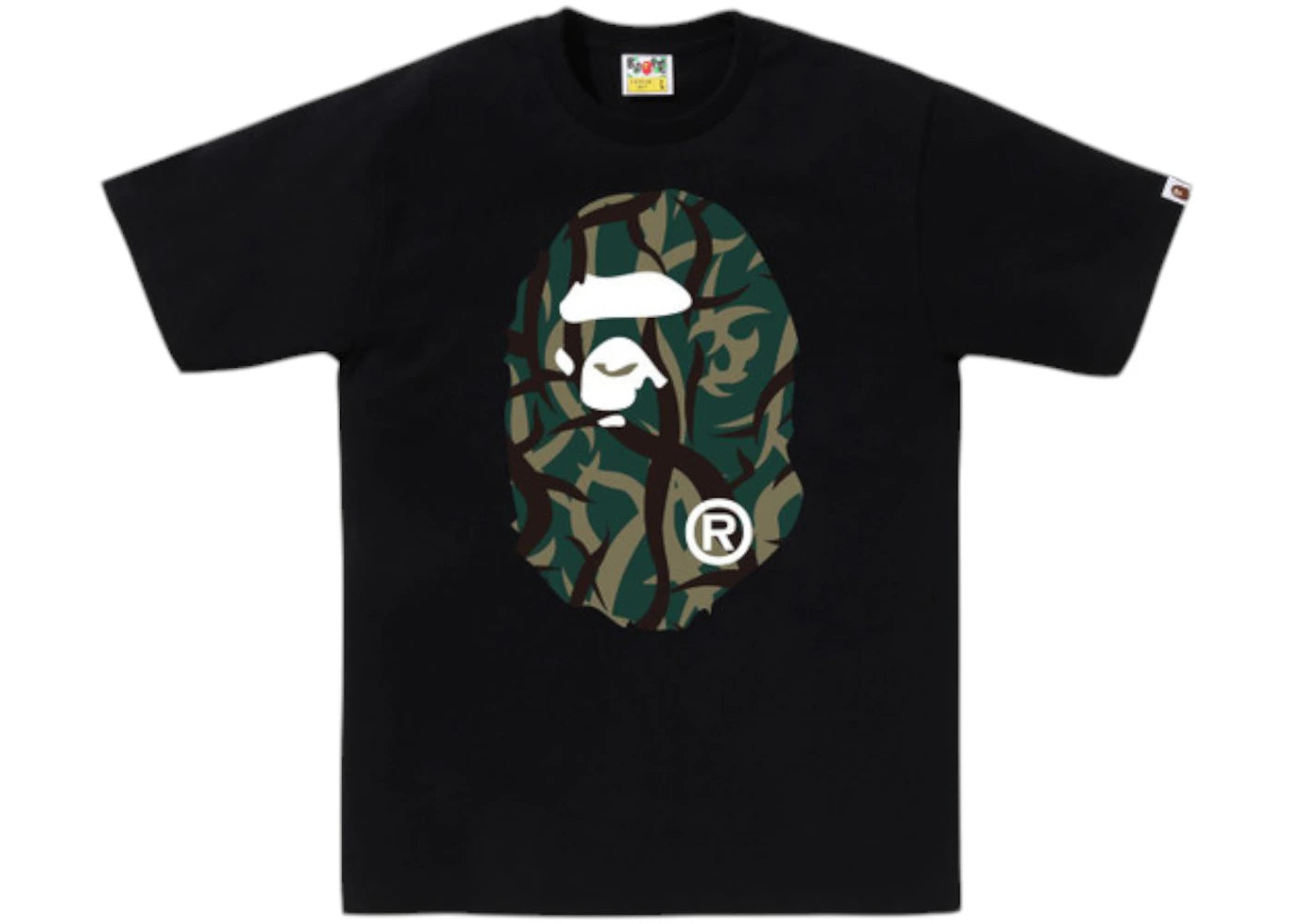 BAPE Trial Camo Big Ape Head Tee Black/Green