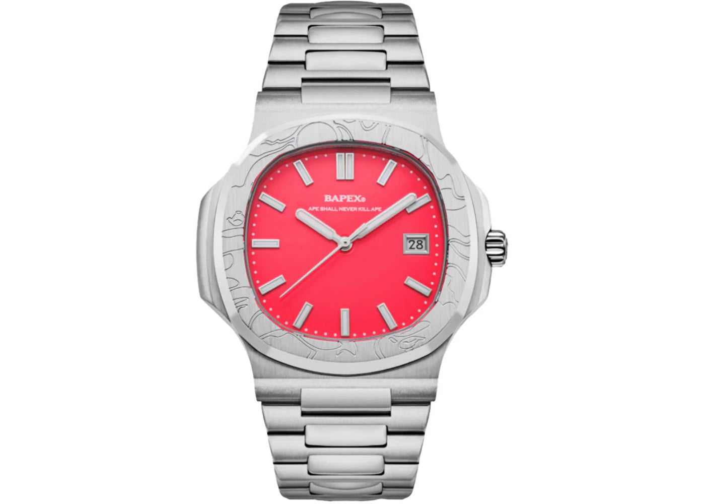 BAPE Type 10 Bapex #1 Watch Silver/Pink 0ZXWHM187309N