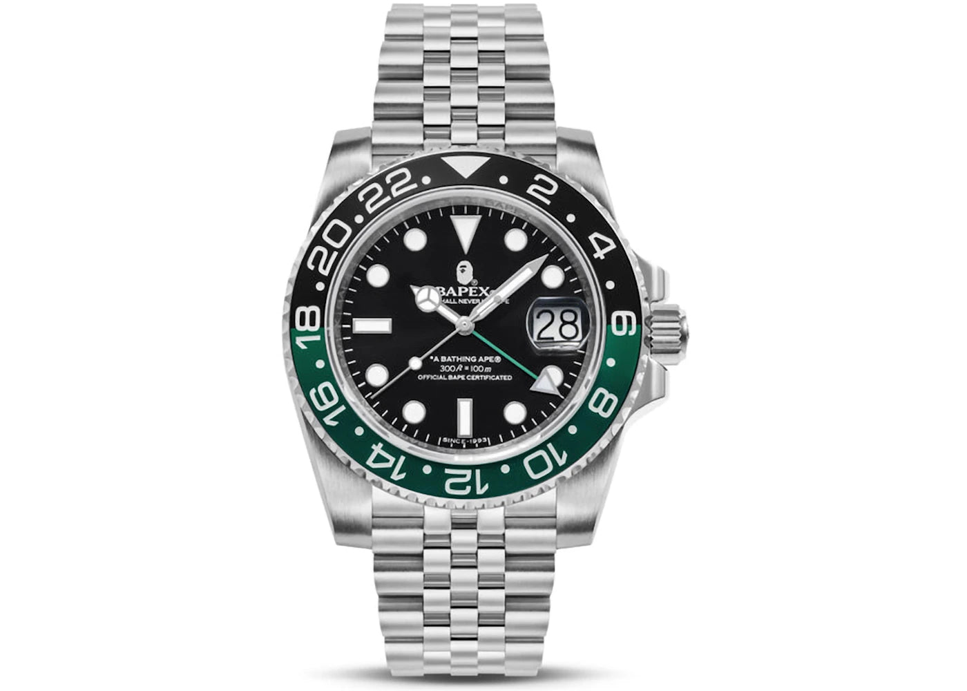 BAPE Type 2 Bapex #1 Watch Silver/Black/Green