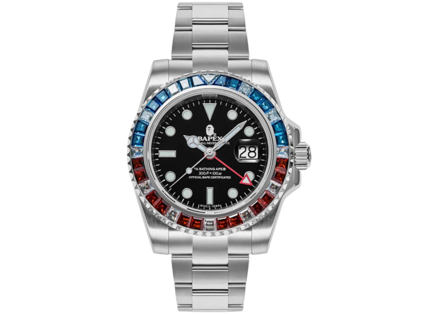 BAPE Type 2 Crystal Stone BAPEX Watch Black/Red